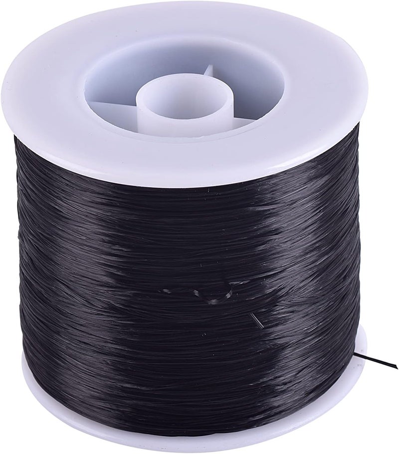 KONMAY 1 Rolls 0.8mm Flat Stretchy Bracelet Strings, 450 Yards Black Crystal Elastic Thread Cord for Jewelry Bracelets Making, Beading, Hair Extension Cord - Image 2